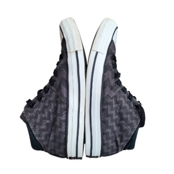 Converse All Star Chuck Taylor Madglam Glam Chevron Black Gray Sneaker Women 7 - Picture 6 of 12